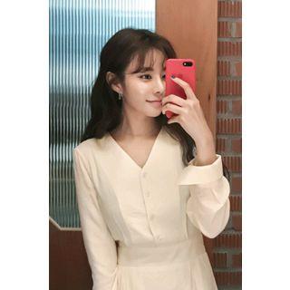 Long-sleeve Shirtwaist A-line Dress