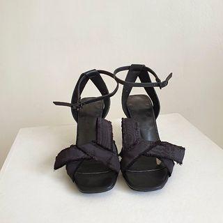 Bow-front Ankle-strap Sandals