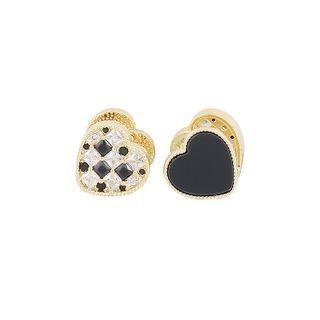 Heart Rhinestone Alloy Earring 1 Pair - Earring - Gold - One Size