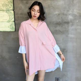 Panel 3/4-sleeve Shirtdress