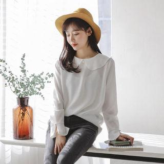Peter Pan-collar Chiffon Blouse