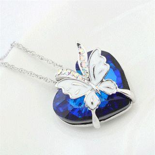 Swarovski Elements Crystal Butterfly Pendant Necklace