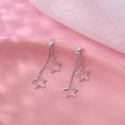 Star Rhinestone Alloy Fringed Earring 1 Pair - Earrings - Silver - One Size