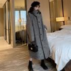 Loose-fit Long Wool Jacket As Shown In Figure - One Size