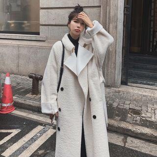 Lapel Double-breasted Fleeced Coat