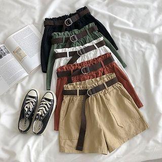 Belted Wide-leg Cargo Shorts