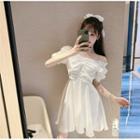 Puff-sleeve Off Shoulder A-line Dress