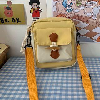 Two-tone Toggle Canvas Crossbody Bag