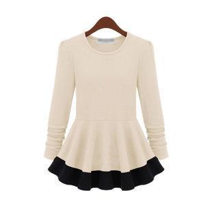 Long-sleeve Color-block Tunic