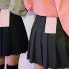 Inset Shorts Wool Blend Mini Pleat Skirt