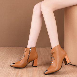 Pointed Block-heel Ankle Boots