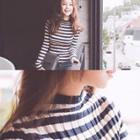 Mock-neck Color-block Knit Top