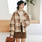 Plaid Cropped Wool Jacket