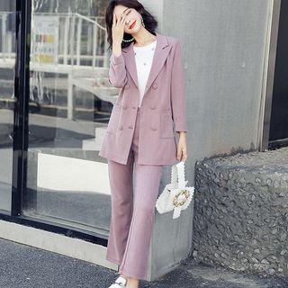 Set: Double-breasted Blazer + Cropped Dress Pants