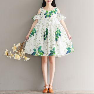 Off-shoulder Midi A-line Dress Shown As Image - S