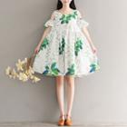 Off-shoulder Midi A-line Dress Shown As Image - S