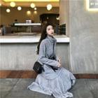 Plain Turtle-neck Long-sleeve Dress