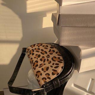 Zebra Print Flap Shoulder Bag