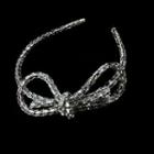 Faux Crystal Bow Headband 1 Pair - Silver - One Size