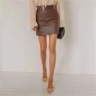 Pleather H-line Miniskirt