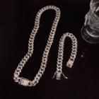 Rhinestone Chunky Chain Necklace / Bracelet