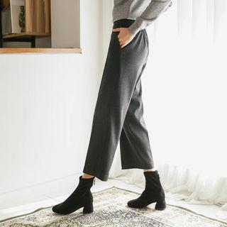 Fleece-lined Wide-leg Dress Pants
