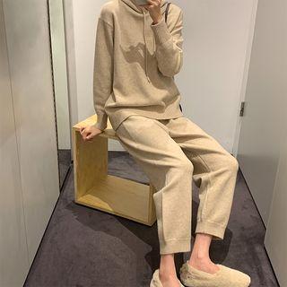 Plain Knit Hoodie / Knit Harem Pants