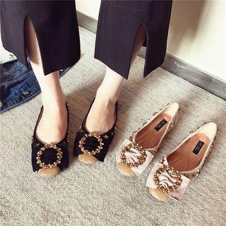 Star Stud Square-toe Flats