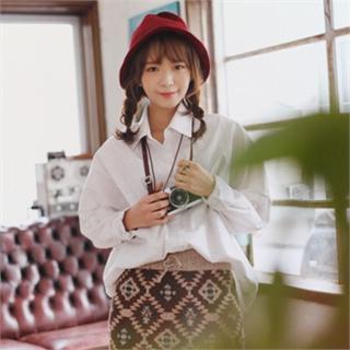 Dolman-sleeve Loose-fit Shirt