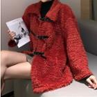 Faux-fur Loose-fit Plain Jacket