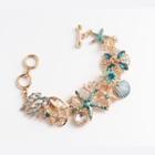 Shell Coral Faux Crystal Alloy Bracelet
