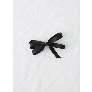Skinny Ribbon Hair Barrette Black - One Size