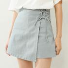 High Waist Lace-up Skort