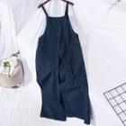 Striped Wide Leg Jumper Pants Dark Blue - One Size