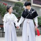 Elbow-sleeve Jacket / Long-sleeve Hanfu Top / Maxi Skirt