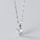 Rhinestone Pendant Necklace 1 Pc - S925 Sterling Silver Necklace - One Size