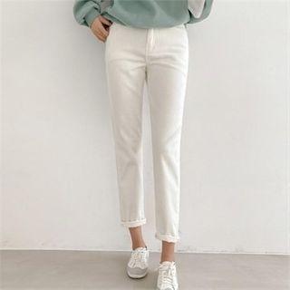 Hidden Band-waist Corduroy Pants