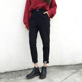 Striped High-waist Woolen Harem Pants