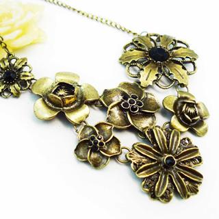 Roses Blossom Vintage Necklace -copper Copper - One Size