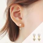 Faux Pearl Triangle Earrings