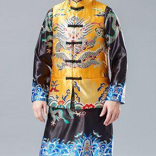 Print Frog-button Vest