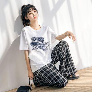 Printed Tree Short-sleeved Top