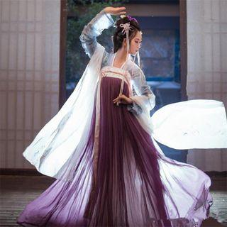 Set: Hanfu Top + Strapless Maxi Dress