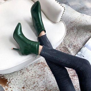 High Heel Back Zip Ankle Boots
