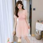 Short-sleeve Sheer A-line Dress (various Designs)