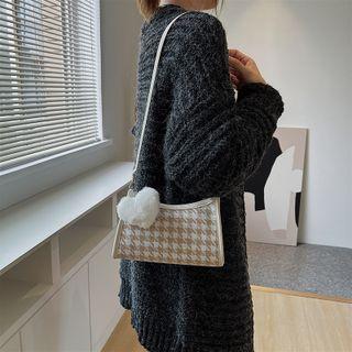 Set: Houndstooth Hobo Bag + Bag Charm