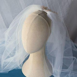 Wedding Faux Crystal 2 Tier Veil White - One Size