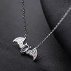 925 Sterling Silver Bat Necklace Silver - One Size