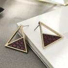 Leather-detail Triangle Studs