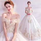 Off-shoulder Embellished Wedding Gown